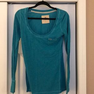 Blue long sleeved shirt